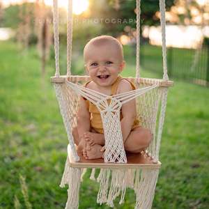 Baby Swing Chair Macrame, 100% Natural - Product Image 1