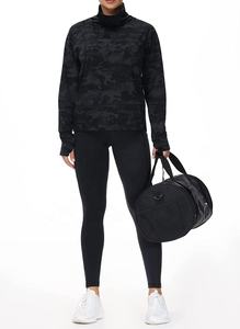 เสื้อสเวตเตอร์คอเต่าสำหรับผู้หญิงเสื้อแขนยาวพิมพ์ลายพรางมีรูหัวแม่มือสำหรับฤดูหนาว - Product Image 4