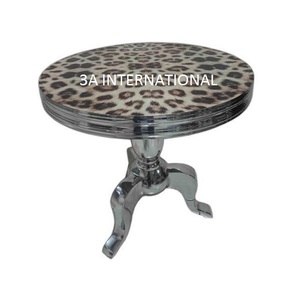 Mesa de centro hecha a mano, mesa de centro de aluminio pulido brillante plateado, lugares de lujo, restaurantes y cafetería, mesa auxiliar - Product Image 1