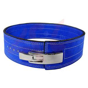 Ceinture en cuir de couleur bleue pour l'haltérophilie et la gymnastique - Product Image 1
