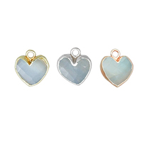 Colgante de piedra lunar místico con forma de corazón, colgante de piedras preciosas para fabricación de joyas, dijes, colgante para amor