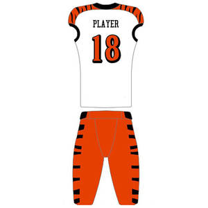 Dernières design American Football uniforme professionnel sublimée imprimé tissu 100% polyester - Product Image 3