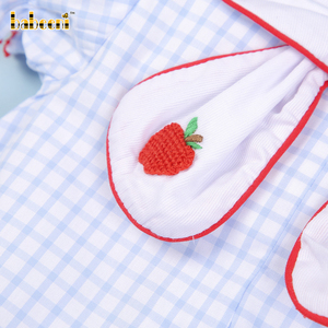 Robe pour filles en coton 100% écologique à smocks 3D pour enfants en gros, design personnalisable pour l'automne - BB2766 Pomme au crochet - Product Image 6