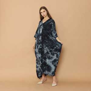 Vestido largo bohemio elegante y elegante para mujer, caftán largo con tinte de corbata, vestidos informales de noche holgados, 100% algodón Natural - Product Image 3