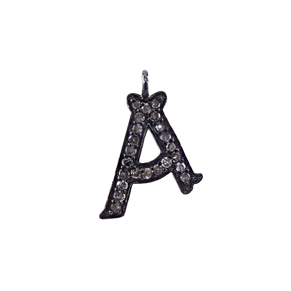 Açacağı elmas harfleri alfabetik bir mektup Charms Sterling 92.5 ayar gümüş tasarımcı mektubu bir kolye takı