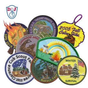 Patch Kustom Bordir Kain Scout Badge Boy Scout Girl Scout Emblem untuk Aksesori Seragam