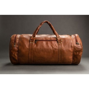 Bolsa de lona de cuero genuino de cocodrilo con logotipo personalizado LW, bolsa de noche marrón para viajes al aire libre, producto de gran oferta - Product Image 4