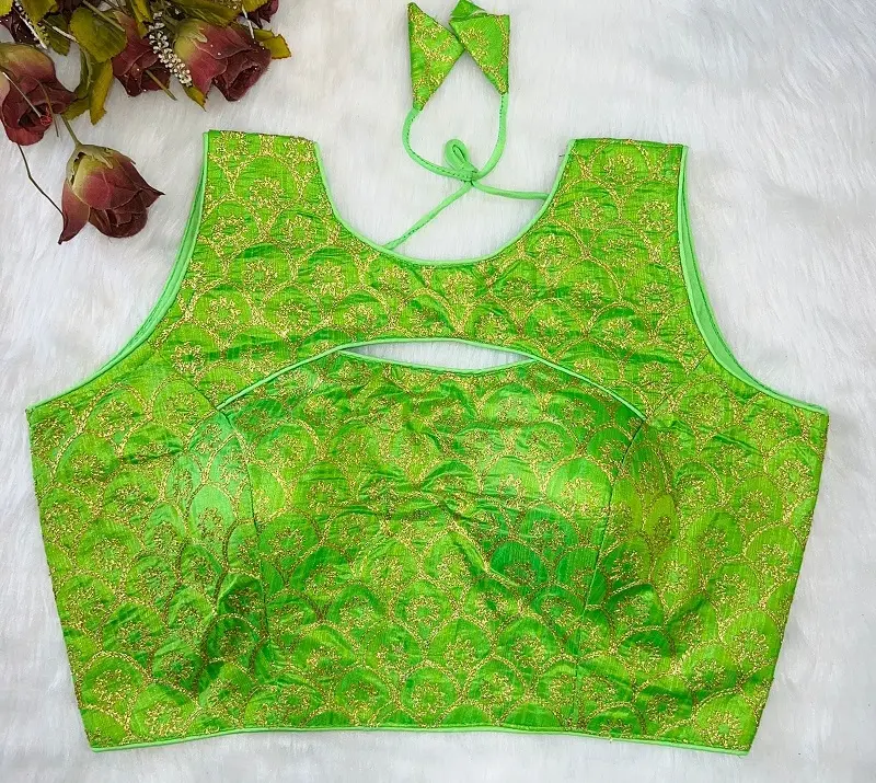 Индийские пакистанские модные сари lehenda Холи свободного размера готовая шелковая блузка с вышивкой и последовательным рисунком