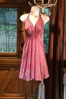 Robe en soie vintage pour femmes, robe courte ethnique de plage, robe de festival