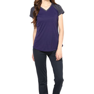 T-shirt à manches courtes pour femmes, haut décontracté, en coton, à col ras du cou, personnalisé, Premium, OEM - Product Image 2