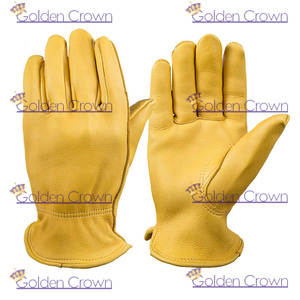 ถุงมือทำงานหนังถุงมือสำหรับผู้ชายถุงมือหนังวัวสำหรับงานเชื่อมเพื่อความปลอดภัยในการขับขี่รถจักรยานยนต์ตัดแต่งดอกไม้ในสวน - Product Image 6