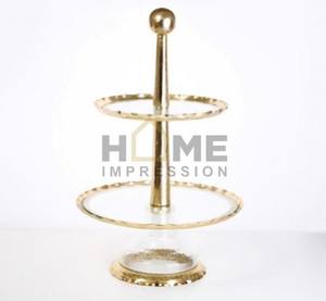 Elegante soporte de pastel antiguo de cobre hecho a mano con superficie martillada de diseño único y ramas de fijación de hojas de flores de metal - Product Image 2