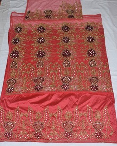 Multicolor con cuentas de seda George Wrappers Gele Asoke Headties Bufanda y Headtie para mujer africana - Product Image 3