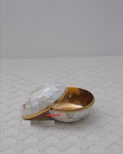 MOTHER of PEARL INLAY BRASS METAL BAKHOOR OUD BOX <b>GIFT</b> BOX STORAGE BOX GIVEAWAYS <b>GIFT</b> in EID RAMADAN DECOR WEDDING DECORATION - Product Image 3