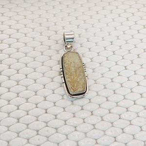 Colgante de Plata de Ley 925 con piedras preciosas, joyería con forma de cojín bonito con imagen Jasper Rough 925, accesorios de plata - Product Image 3