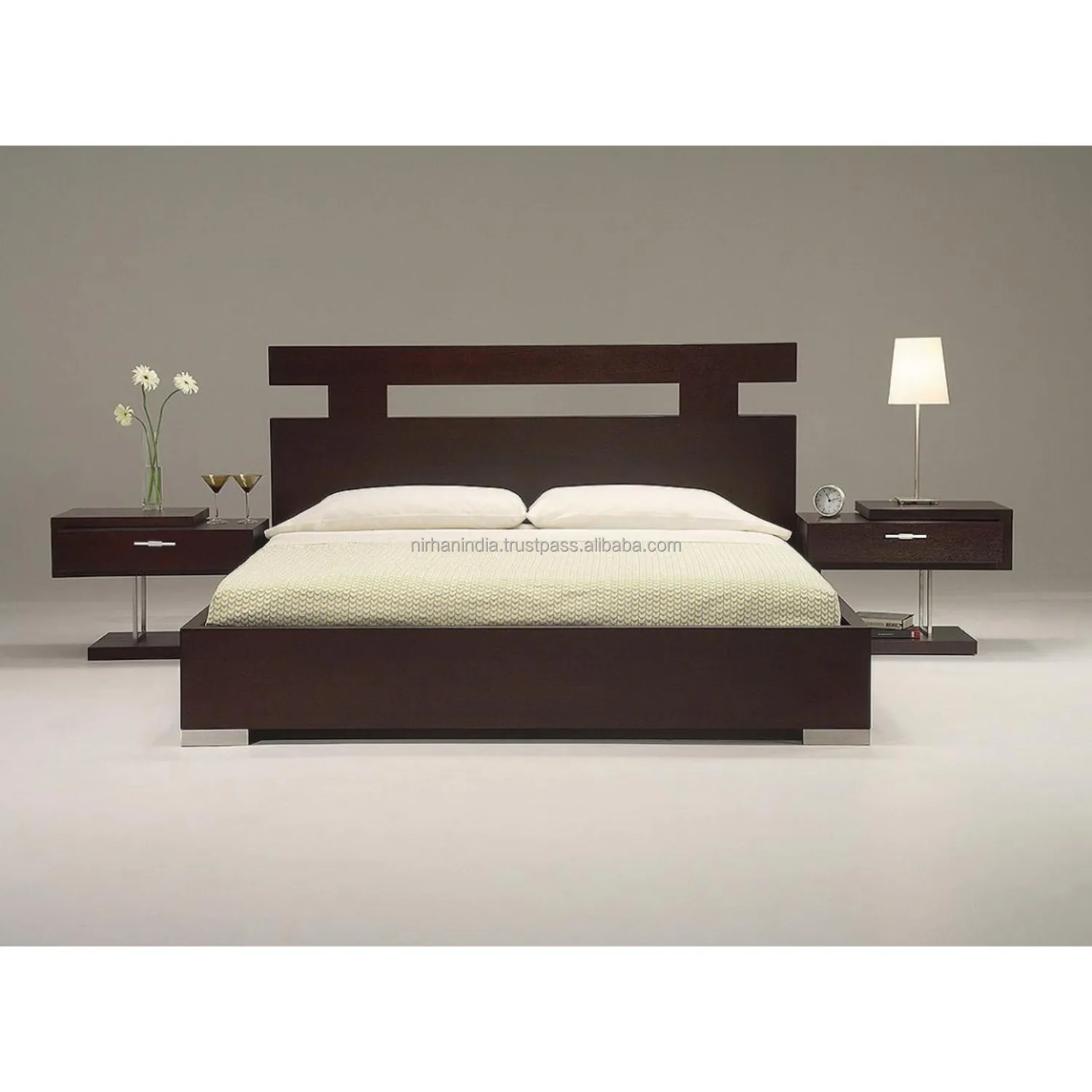 Elegant Style Best Quality Bed New Wall Bed Home Furniture Bedroom Furniture Design Wooden Wood Modern Solid