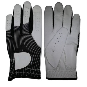 Gants de Golf en cuir pour hommes, couleur noire, solide, tenue de sport - Product Image 5