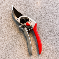 Sécateur de jardin à couteaux croisés à cliquet, forgé, avec poignée antidérapante en PVC, lames en acier SK-5, revêtement antiadhésif PTFE, verrouillable