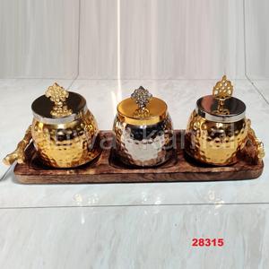 Bandeja Rectangular para servir madera y Metal - Product Image 1