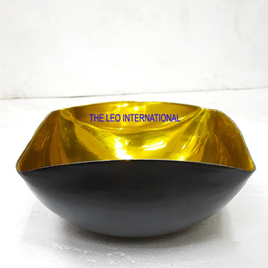 Juego de 3 cuencos con textura martillada chapada en negro dorado, diseño de forma redonda de Metal de aluminio, cuenco decorativo para el hogar - Product Image 2