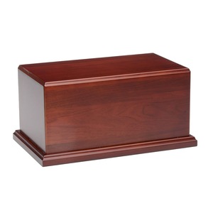 Urne funéraire pour animaux de compagnie en bois brun finition cerise, urne commémorative pour crémation avec design durable, capacité de 200 pouces cubes - Product Image 3