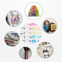 Yomixmax 12/boîte 12 couleurs Marqueur permanent imperméable non toxique pour tissu textile Stylo de peinture DIY Chaussures et t-shirt