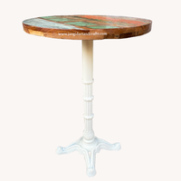 Meubles en fonte de café ronds en bois argenté, meubles en métal industriel, socle araignée revêtu de poudre, mobilier de maison, Restaurant