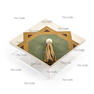 กล่องอะคริลิคพร้อมฝาไม้รูปทรงและขนาดที่กำหนดเองได้กล่องหวานสำหรับใช้ในร้านอาหาร - Product Image 1