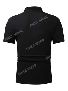 Camiseta de manga corta para hombre, Polo informal con contraste de bloque de Color liso, estilo personalizado - Product Image 3