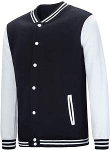 Blouson bombardier en toile personnalisé OEM pour hommes Varsity Letterman veste de baseball universitaire brodé manche en cuir et serviette personnalisable - Product Image 2