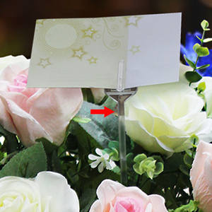 Porta Tarjetas Transparente de Plástico para Ramos de Flores, Decoración de Bodas, 24cm 35cm, Recto o Inclinado, Uso Interior y Exterior - Product Image 1