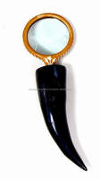 Designer Handheld Brass & Bone Magnifier with 3-4 Inch Lens Options