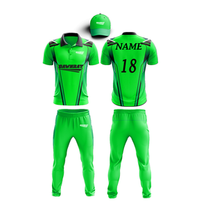 Kit d'uniforme de cricket sublimé vert personnalisé combo t-shirt et pantalon avec logo - Product Image 3