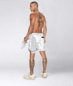 Short de sport en coton noir avec logo de gym personnalisé Short de fitness pour hommes - Product Image 3