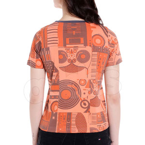 Camiseta Corta para Mujer, de Algodón Grueso, Oversize, con Logotipo Personalizado, Corte Regular, Estilo Casual Urbano - Product Image 4