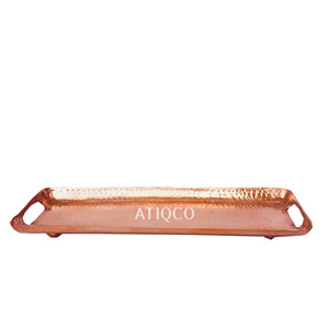 Plat rectangulaire en aluminium doré de haute qualité, plateau à fruits moderne en métal, couleur or standard, best-seller ATIQCO, durable - Product Image 5