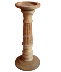 Portavelas de pilar de madera hecho a mano con acabado natural Diseño de linterna elegante para decoración del hogar Actividades religiosas Agregar encanto - Product Image 5