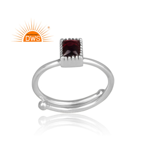 Bague Fine en argent Sterling, fait à la main, pour fille, fabrication de bijoux en pierre précieuse grenat, vente en gros - Product Image 2