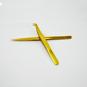 แหนบต่อขนตาเกรดเอสเคลือบพลาสม่าสีทองอุปกรณ์ติดขนตาและคิ้วใช้งานง่ายปรับแต่งได้ตามต้องการ - Product Image 4