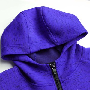 Sudadera con capucha de algodón para hombre de gran tamaño azul real 2020, sudadera con cremallera y logotipo personalizado con estampado de entrenamiento, suministro OEM para Fitness de invierno - Product Image 3