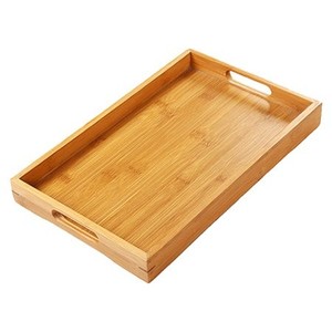 Venta al por mayor de calidad superior bandeja de madera para servir con mango recortado decoración del hogar bandeja de madera para servir con asa - Product Image 5