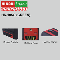 Niveau laser vert HIKARI HK-105G à auto-nivellement, mini niveau laser 3 axes, précision 1,5 mm/5 m, portée intérieure 10 m pour le nivellement