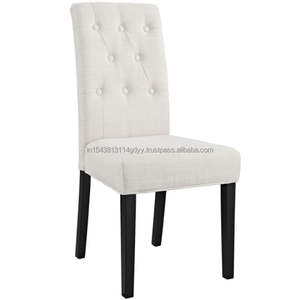 Chaises de salle à manger boutonnées de haute qualité dans toutes les couleurs en fer et bois avec coussins Style design pour bureau à domicile Style UK Spain - Product Image 5