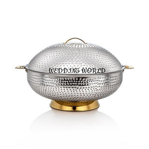 Marmite isolée martelée meilleure qualité Casserole de créateur faite à la main brillant poli Designer nouveau chauffe-plats en métal - Product Image 1