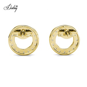 Orecchini minimalisti a forma di cerchio scintillante impreziositi da cristalli <span class=keywords><strong>Swarovski</strong></span> in argento Sterling 925 dasini <span class=keywords><strong>gioielli</strong></span> <span class=keywords><strong>donna</strong></span> - Product Image 6