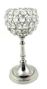 Candelabros de hierro y metal plateado de 5 brazos con candelabros de cristal, tarro de linternas elegantes para decoraciones navideñas de boda - Product Image 5