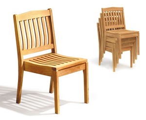 Minimalist Solid Wood Garden <b>Chair</b> <b>Stackable</b> <b>Outdoor</b> Furniture Tapered Leg Design Modern - Product Image 4