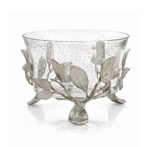 Bol décoratif en aluminium et en verre pour aliments Bol pour aliments de qualité supérieure de forme ronde et de taille personnalisée à vendre - Product Image 1