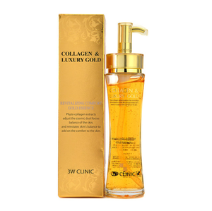 Cosmétique coréenne 3W CLINIC Collagène & Or de Luxe Sérum Visage Revitalisant Liquide Confort Or 150ml pour Femmes Tous Types de Peau - Product Image 1