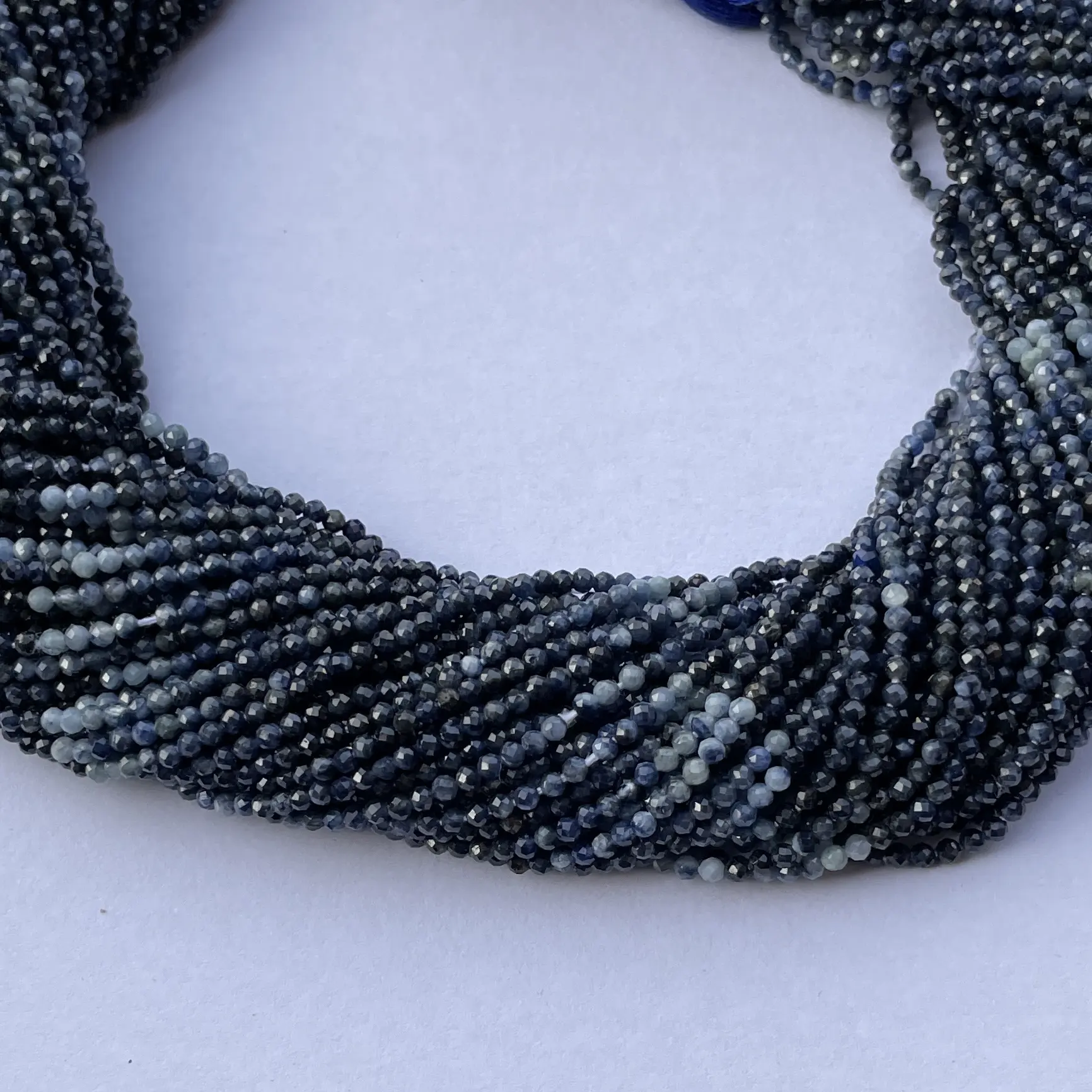 2Mm 3Mm 4Mm Natural Micro Precious Blue Sapphire Batu Faceted Gemstone Beads Terbaru Strand Semi Precious Supplier Shop Online